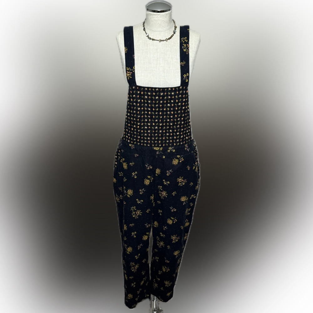 Madewell Floral Denim Jumpsuit